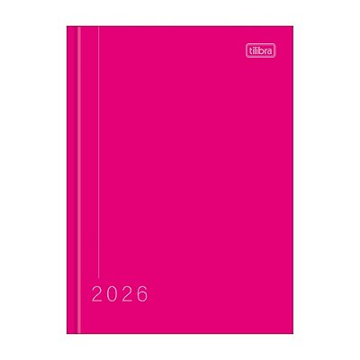 Agenda Costurada Diária Pepper 2026 - Rosa - Tilibra