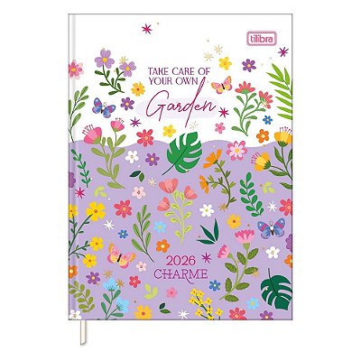 Agenda Costurada Diária Charme 2026 - Lilás - Tilibra