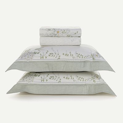 Jogo de Cama Algodão Egípcio 300 Fios Laura - Casal - 4 Peças - Karsten