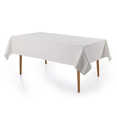 Toalha de Mesa Retangular Delicata 8 Lugares  - Branco - Karsten