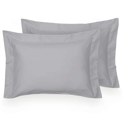 Kit Fronha Satinée Acetinado 300 Fios - 2 Peças - Prata - Kacyumara