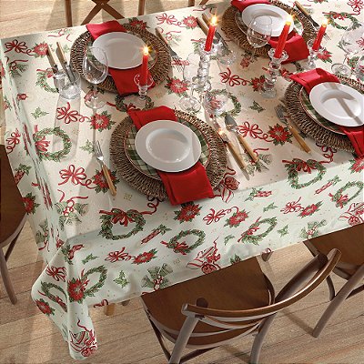 Toalha de Mesa Retangular Celebra - Natal 121 - 8 Lugares - Dohler