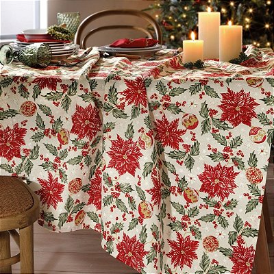 Toalha de Mesa Retangular Celebra - Natal 106 - 8 Lugares - Dohler