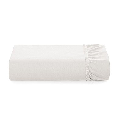 Lençol Avulso com Elástico Tom 200 Fios Queen - Branco - Karsten