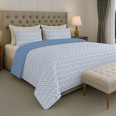 Jogo de Colcha Dream Percal 200 Fios - Casal - Geométrico Suave - Estamparia