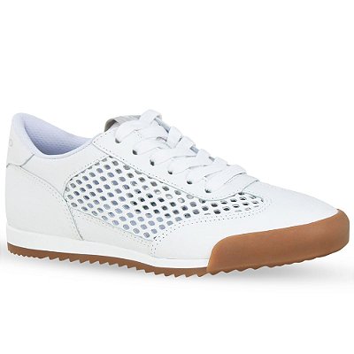 Tênis Feminino Casual Couro Napa Vazado - Branco - Bottero