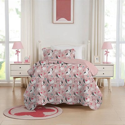 Kit Colcha Studio Mix Kids - Solteiro - Cachorrinho Pug - 2 Peças - Corttex