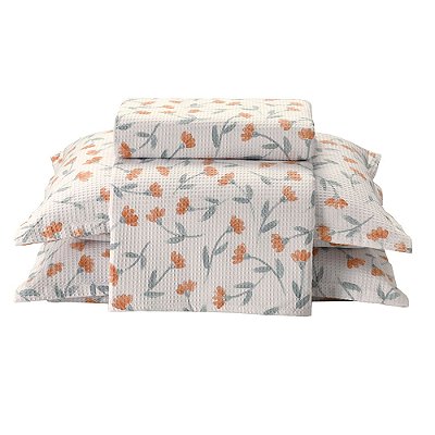 Kit de Colcha Piquet Favo - King - Flora - Döhler