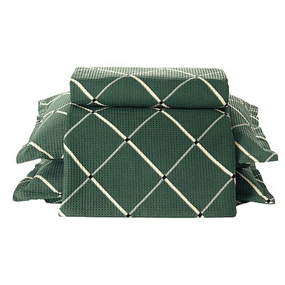 Kit de Colcha Casal Piquet Favo - Gaia - Döhler