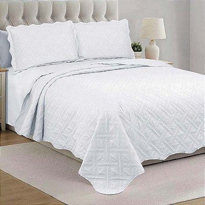 Jogo de Colcha Brize Queen - Branco - Camesa