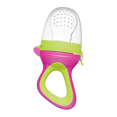 Alimentador Porta-Frutinha Baby - Rosa e Verde - Buba