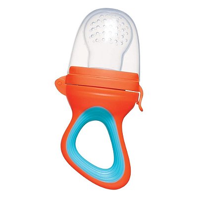 Alimentador Porta-Frutinha Baby - Laranja e Azul - Buba