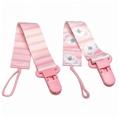 Kit Prendedor de Chupeta c/2 Coala - Rosa - Buba