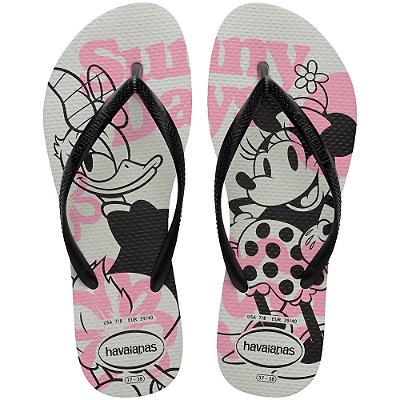 Chinelo Feminino Slim Disney - Minnie Rosa e Branco - Havaianas