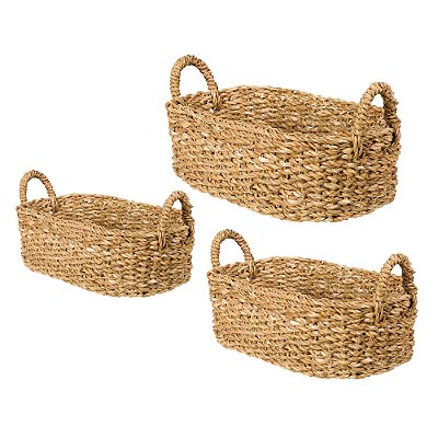 Jogo de Cestas Organizadoras Fibra Natural - 3 Peças - Casita
