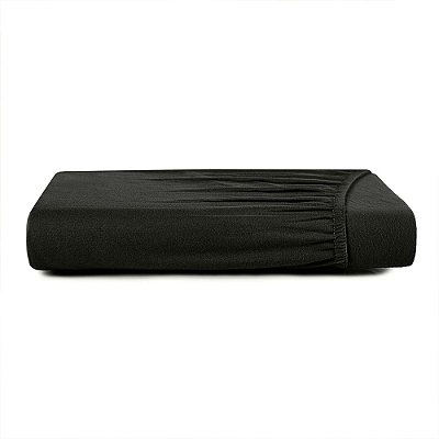 Lençol Com Elástico Malha In Cotton Casal - Preto Primitivo - Altenburg