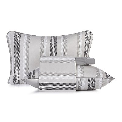 Jogo de Cama Malha Fio Penteado com Viés Queen - Miragem - Altenburg