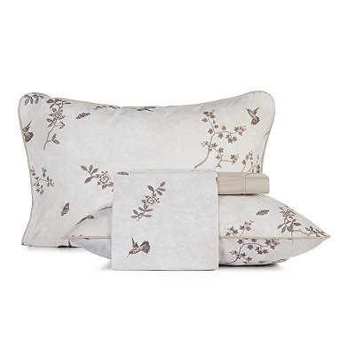 Jogo de Cama Malha Fio Penteado com Viés Queen - Paradis Composê - Altenburg