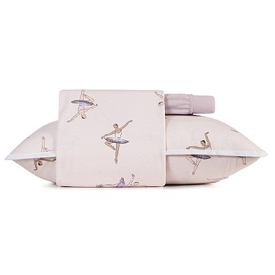 Jogo de Cama Malha com Viés Mundo Kids Solteiro - Doce Plié - 3 Peças - Altenburg