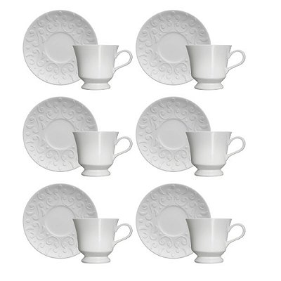 Jogo de Chá Tassel Branco - 12 Peças - Germer