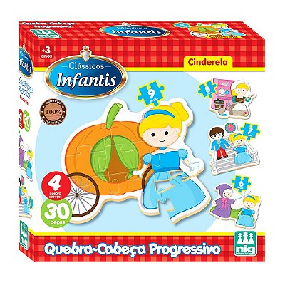 Quebra Cabeça Infantil Progressivo Os Tres Porquinhos 30 peças - Nig  Brinquedos - Xickos Brinquedos