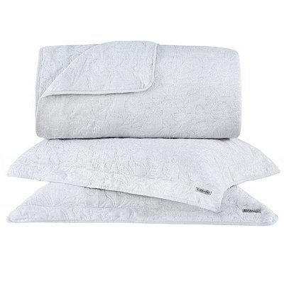 Jogo de Colcha Intense Hanna King Cinza - 3 Peças - Buddemeyer