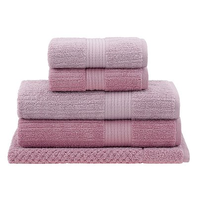 Jogo de Toalhas de Banho Gigante - 5 peças - Rosa 3137/1997 - Buddemeyer