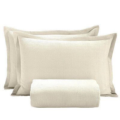 Kit Colcha Piquet King - Marfim - 3 Peças - Döhler