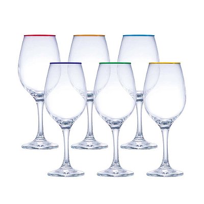Jogo de Taças One com Borda 490ml - 6 Peças - Ruvolo