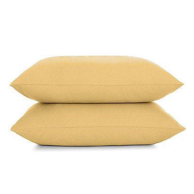 Jogo de Fronhas Malha In Cotton - Amarelo Mostarda - 2 Peças - Altenburg