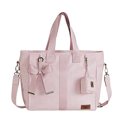 Bolsa Maternidade Classic Linho - Rosé - Batistela Baby