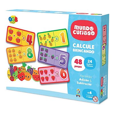 Jogo Calcule Brincando Mundo Curioso 48 peças - GGB Brinquedos