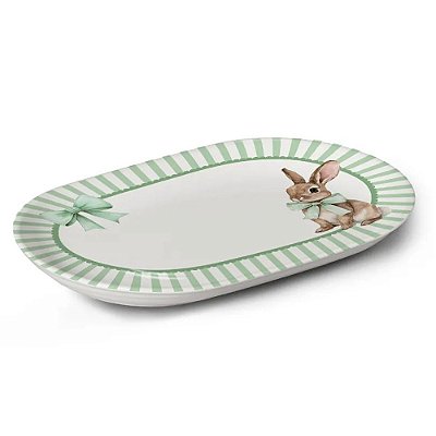 Travessa Laços de Páscoa - Verde - 35,7cm - Alleanza