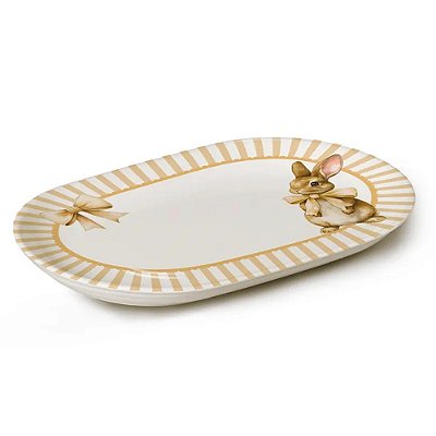 Travessa Laços de Páscoa - Amarela - 35,7cm - Alleanza