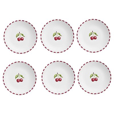 Jogo de Pratos de Sobremesa Amarena - 21cm - 6 Peças - Alleanza
