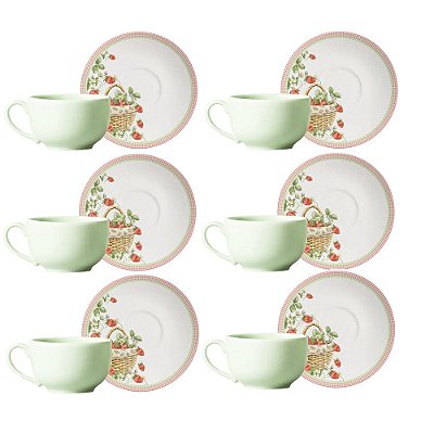 Jogo de Xícaras de Chá Páscoa Doce Encanto - 12 Peças - Alleanza