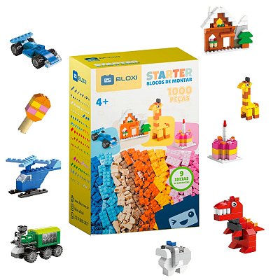 Blocos de Montar Starter 1000 Peças - Bloxi