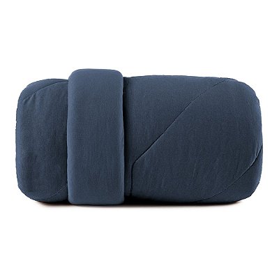 Edredom Dupla Face Malha Fio Penteado Queen - Azul Minimal - Altenburg