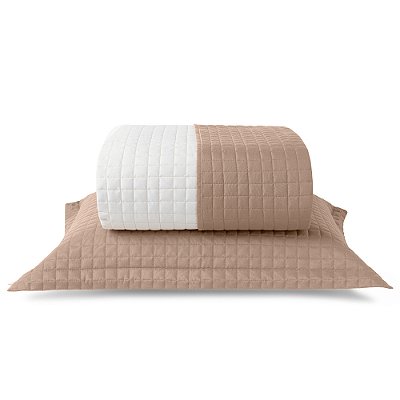 Jogo de Colcha Dupla Face Plaza Casal - Amendoa/Palha - Lavive