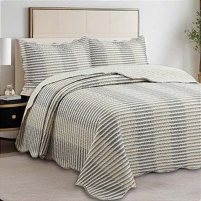 Kit Colcha Evolution Patchwork Solteiro - Elegance - Camesa