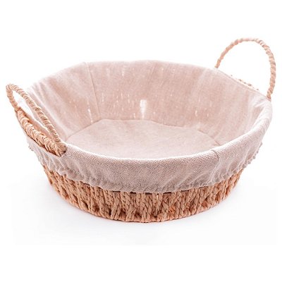 Cesta Redonda com Forro em Tecido e Alça 27cm - Wolff