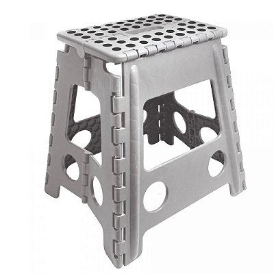 Banco de Plastico Dobrável Cinza 39 cm - Lyor