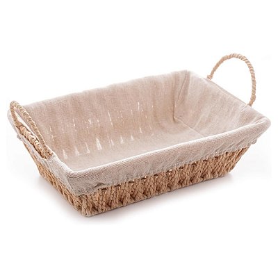 Cesta Retangular de Sisal com Forro em Tecido e Alça 31cm - Wolff
