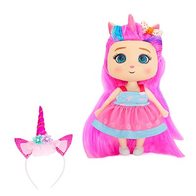 Boneca Coleção Arco-Íris - Unicórnio Roxo e Rosa - DM Toys