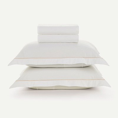 Jogo de Cama Deliz 200 Fios - Branco - Casal - 3 Peças - Karsten