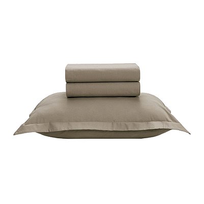 Jogo de Cama Solteiro Tom Grão - 200 Fios - 3 Peças - Karsten