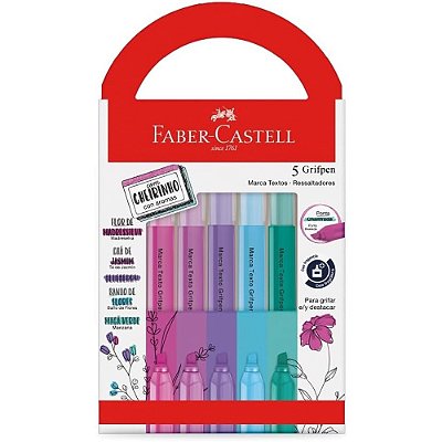 Kit Marca Texto Cheirinho - Relaxa e Reequilibra - 5 Cores - Faber Castell