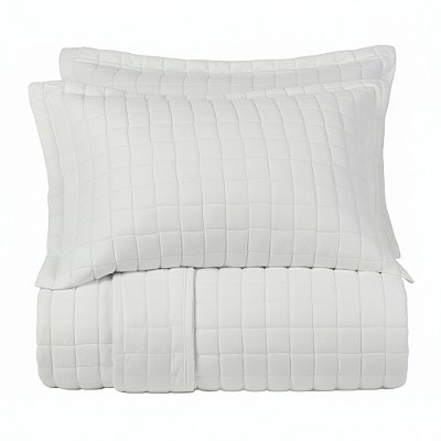 Jogo de Colcha Malha Fio Penteado Casal - Branco - 3 Peças - Altenburg