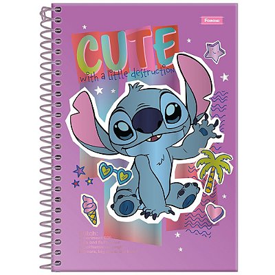 Caderno Stitch - Cute - 80 Folhas - Foroni