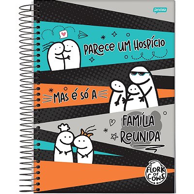 Caderno Espiral Flork - Família Reunida - 80 Folhas - Jandaia